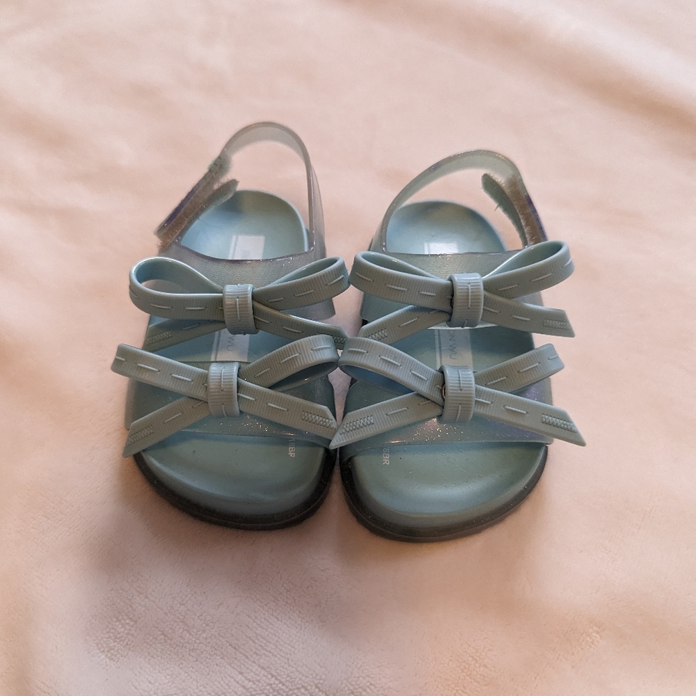 Mini Melissa Blue Bow Sandals size 4